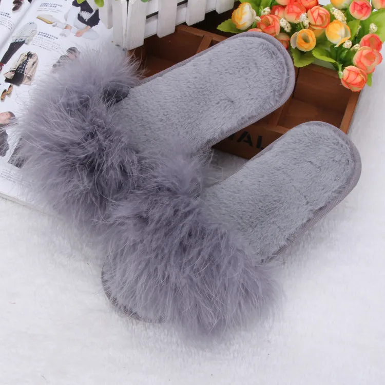 Winter thick plush home slippers