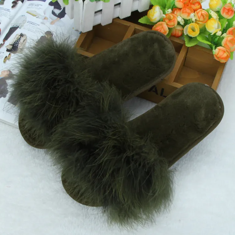 Winter thick plush home slippers